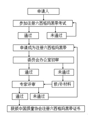 2018年度中國質(zhì)量協(xié)會六西格瑪黑帶注冊評價通知注冊評價流程圖